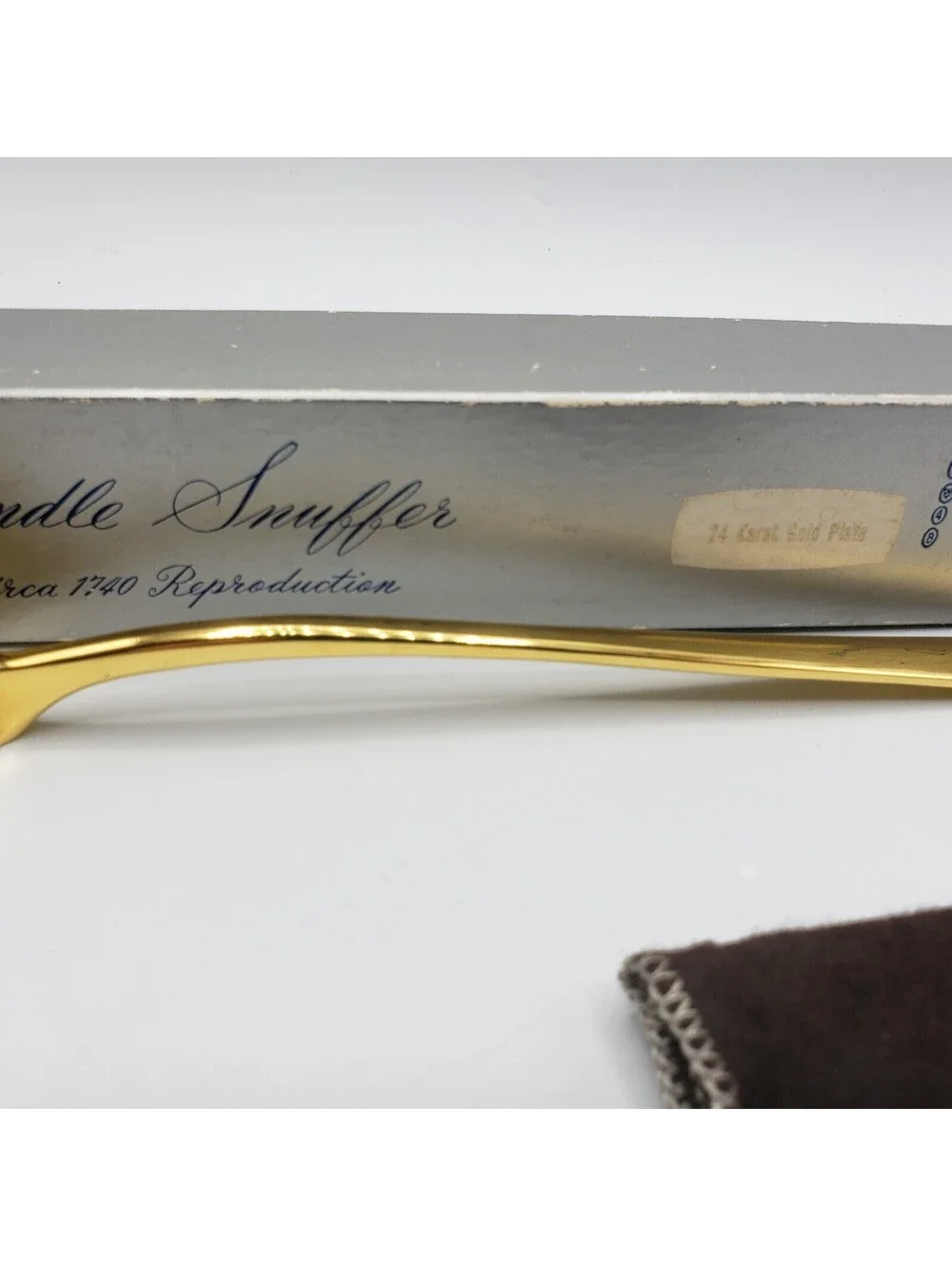 Vintage Gerity Candle Snuffer 24K Gold Plated in Box with Protective Cloth Bag